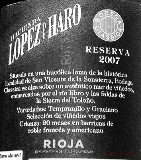 Lopez de Haro Reserva 2007 Rioja