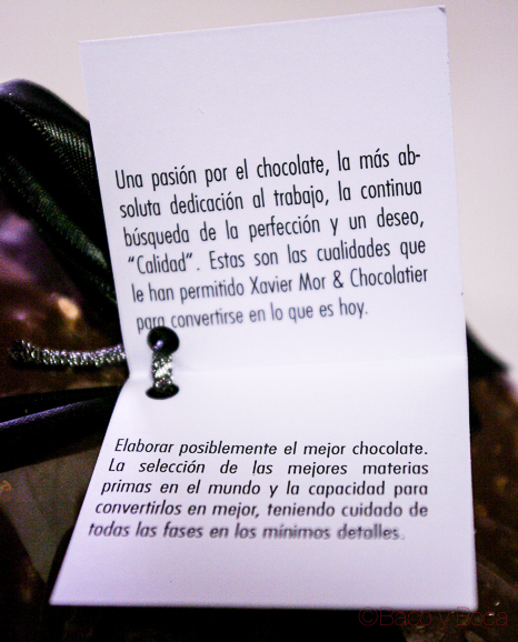 Eriqueta chocolatier Xavier Mor Bacoyboca