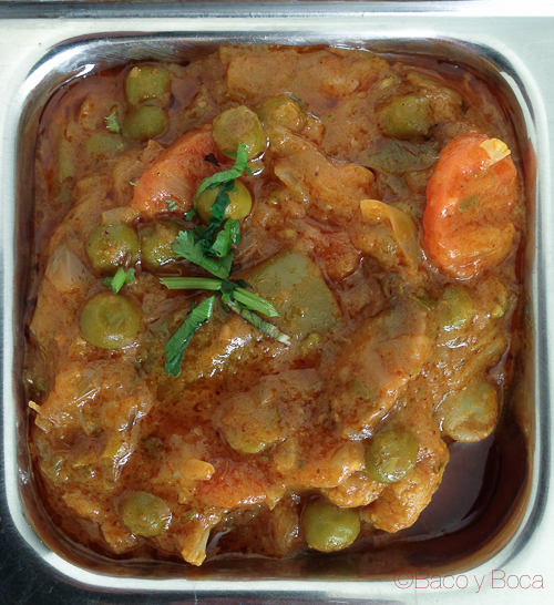 Verduras al Curry en Sitar Restaurante Hindú Baco y Boca